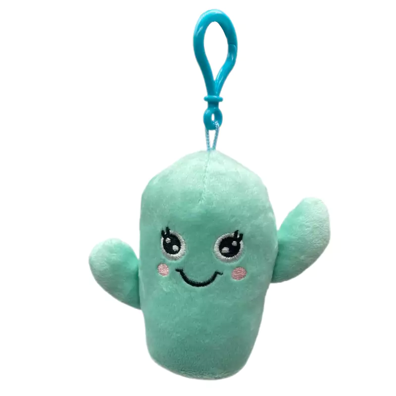 Lindo llavero de peluche de cactus verde