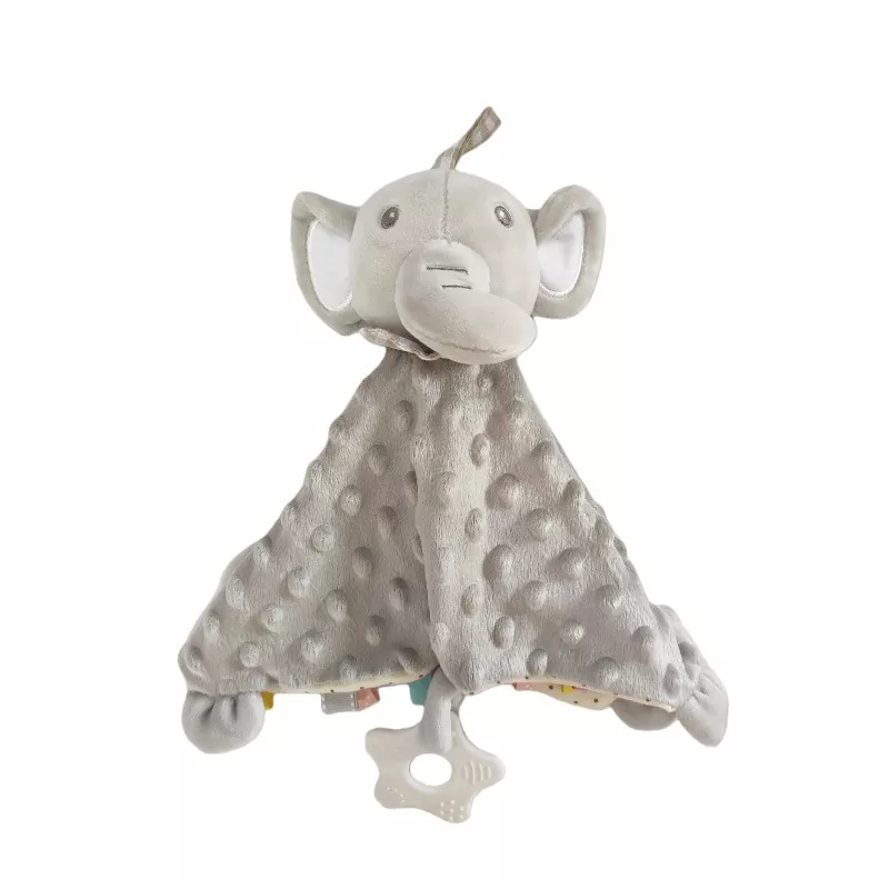 Juguete de peluche para bebé con edredón mordedor de elefante